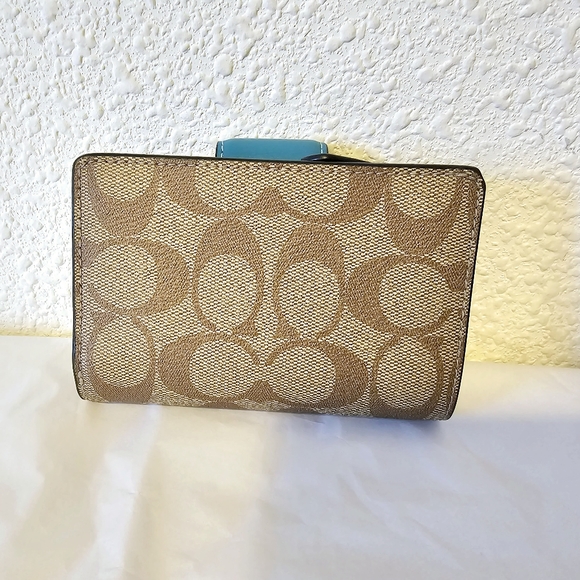 Rowan Satchel In Signature Canvas/Teal with matching wallet - Picture 5 of 9